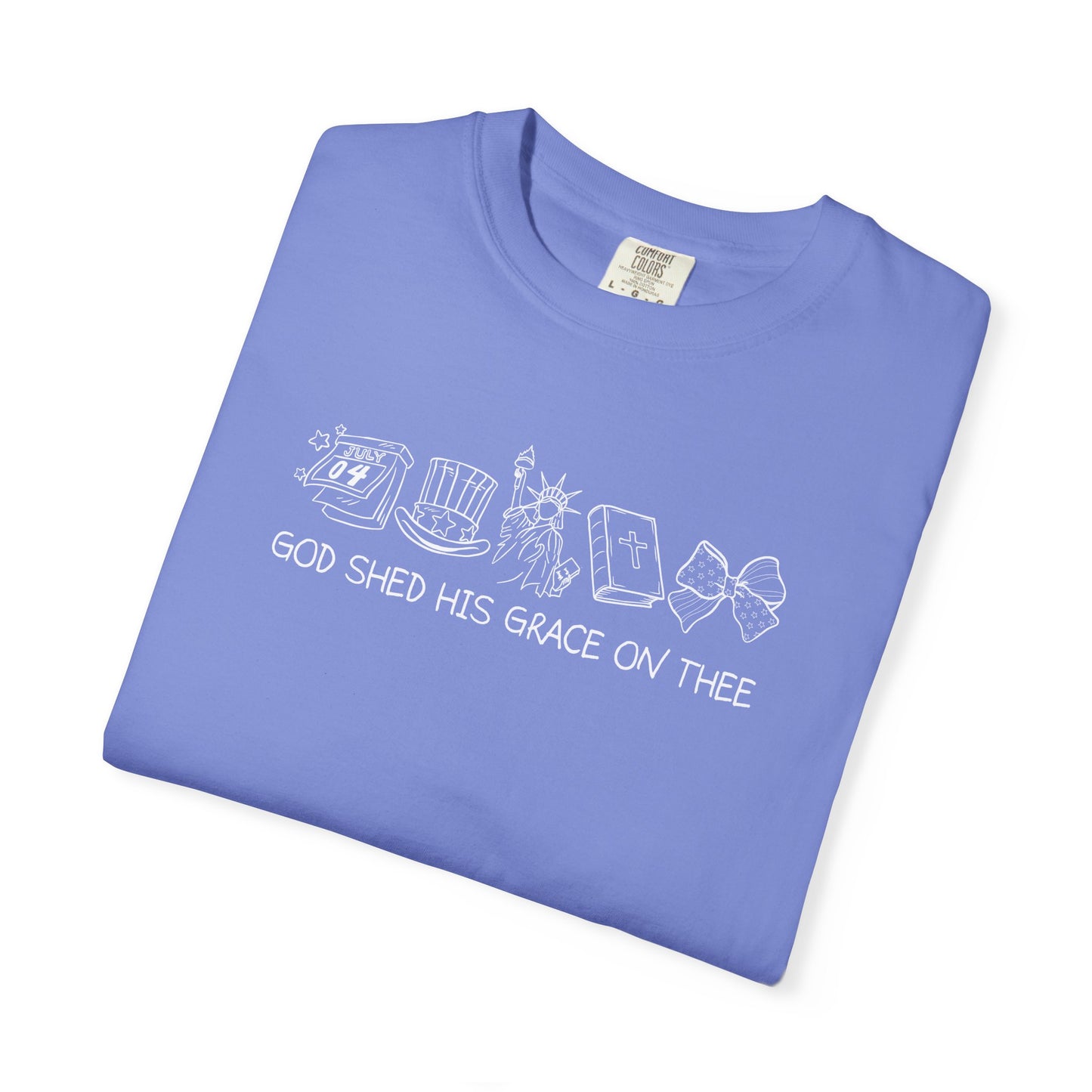 Graphic T-Shirt — 'God Shed His Grace On Thee' Minimal Line Art