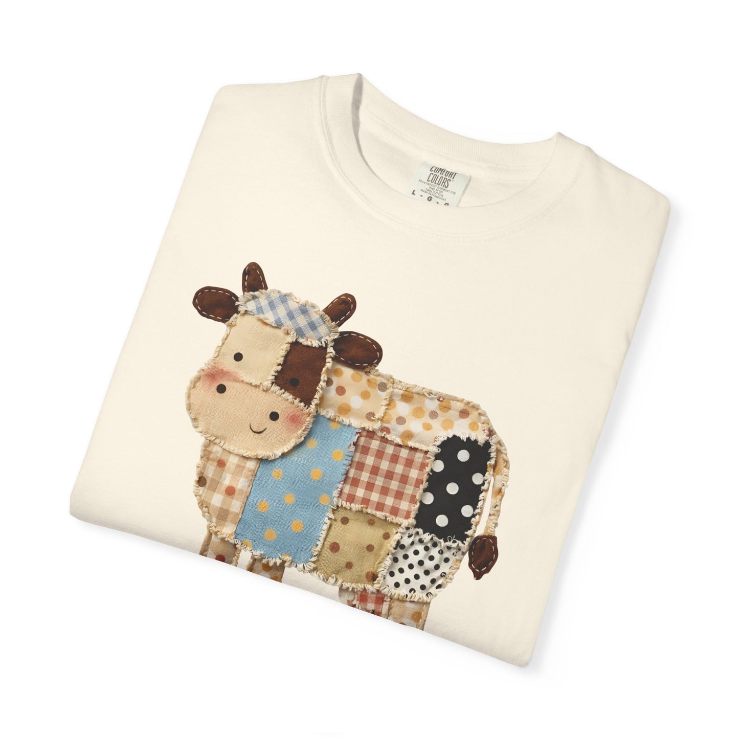 Patchwork Cow Print T-Shirt — Cute Farm Animal Graphic Tee