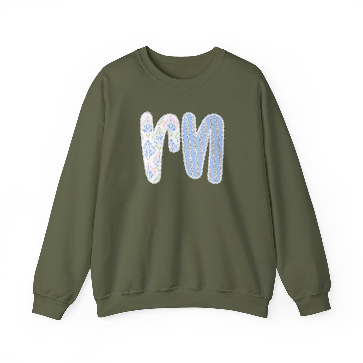 RN Floral Crewneck Sweatshirt – Blue Botanical Monogram