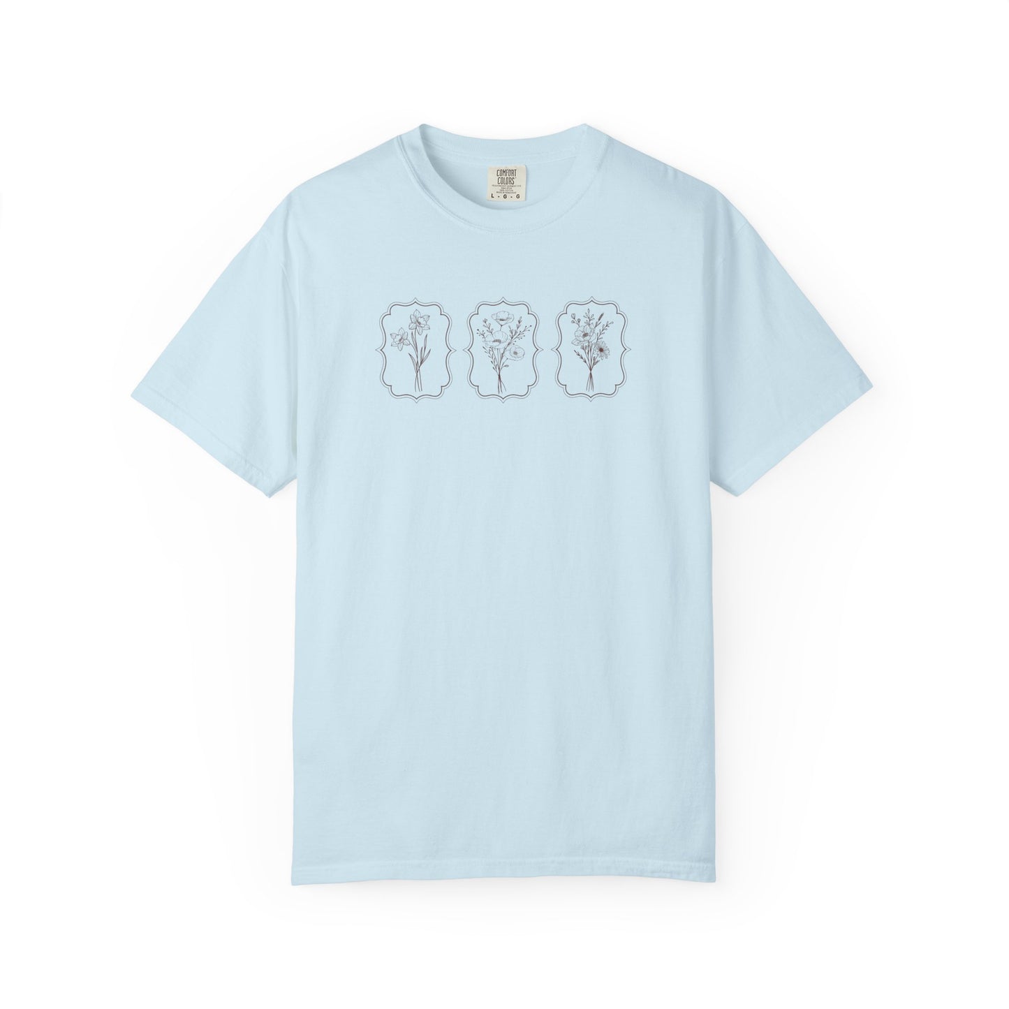 Botanical Line Art T-Shirt — Floral Minimalist Tee