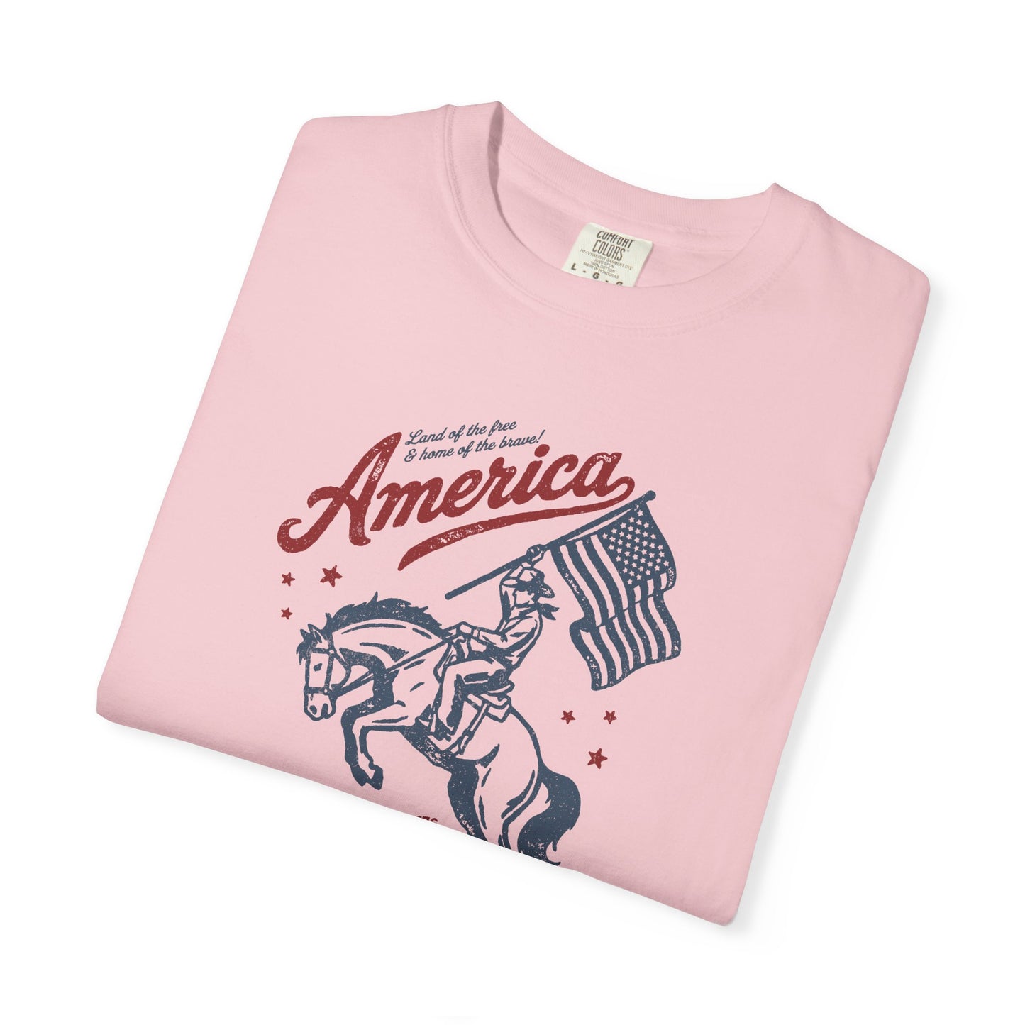 America Cowboy Flag T-Shirt – Retro Patriotic Rodeo Tee
