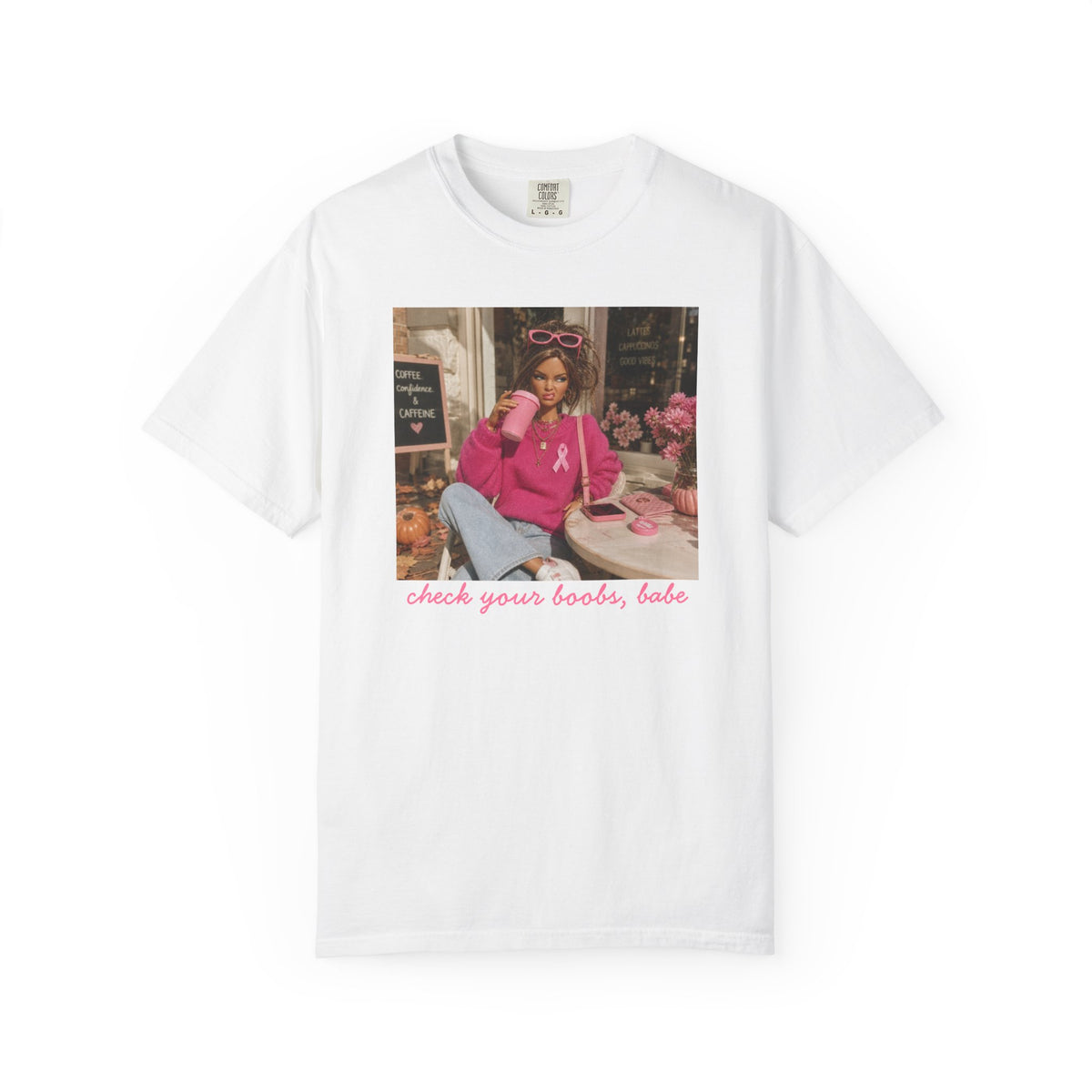 Breast Cancer Awareness T-Shirt — "Check Your Boobs, Babe" Retro Pink Ribbon Tee