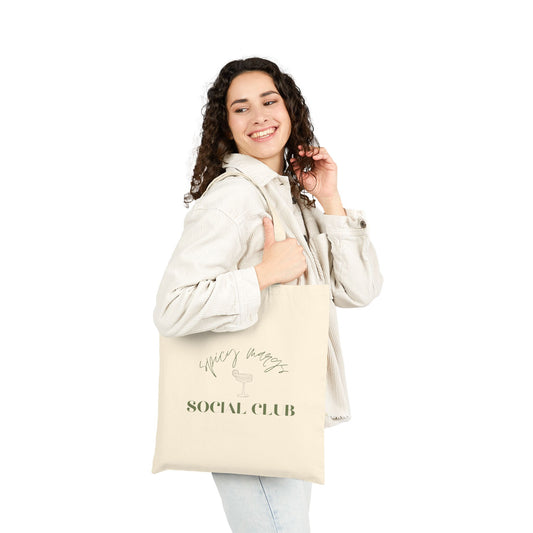 Social Club Canvas Tote Bag — Spicy Margs "Social Club" Minimalist Cotton Shopper