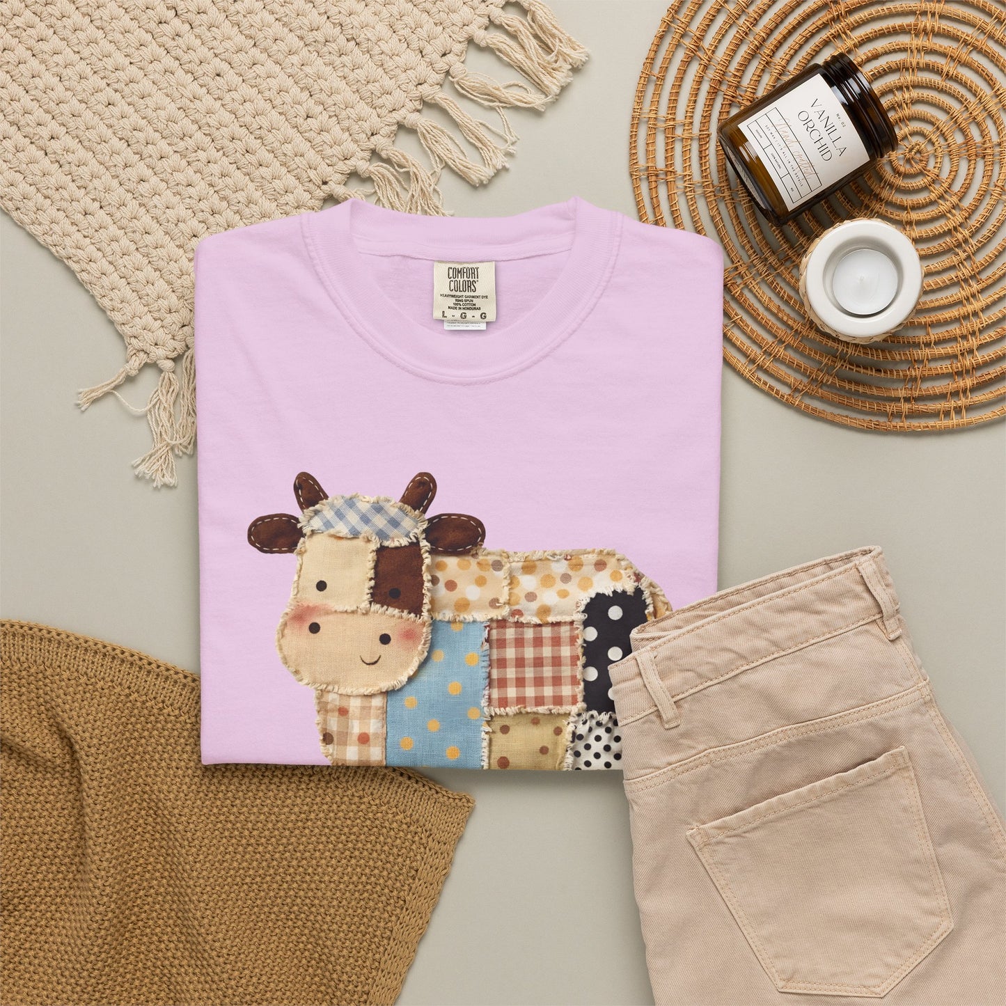 Patchwork Cow Print T-Shirt — Cute Farm Animal Graphic Tee