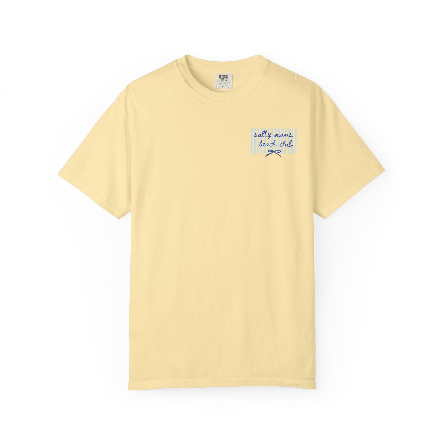 Pocket Script T‑Shirt — "Salty Moms Beach Club" Minimal Graphic Tee