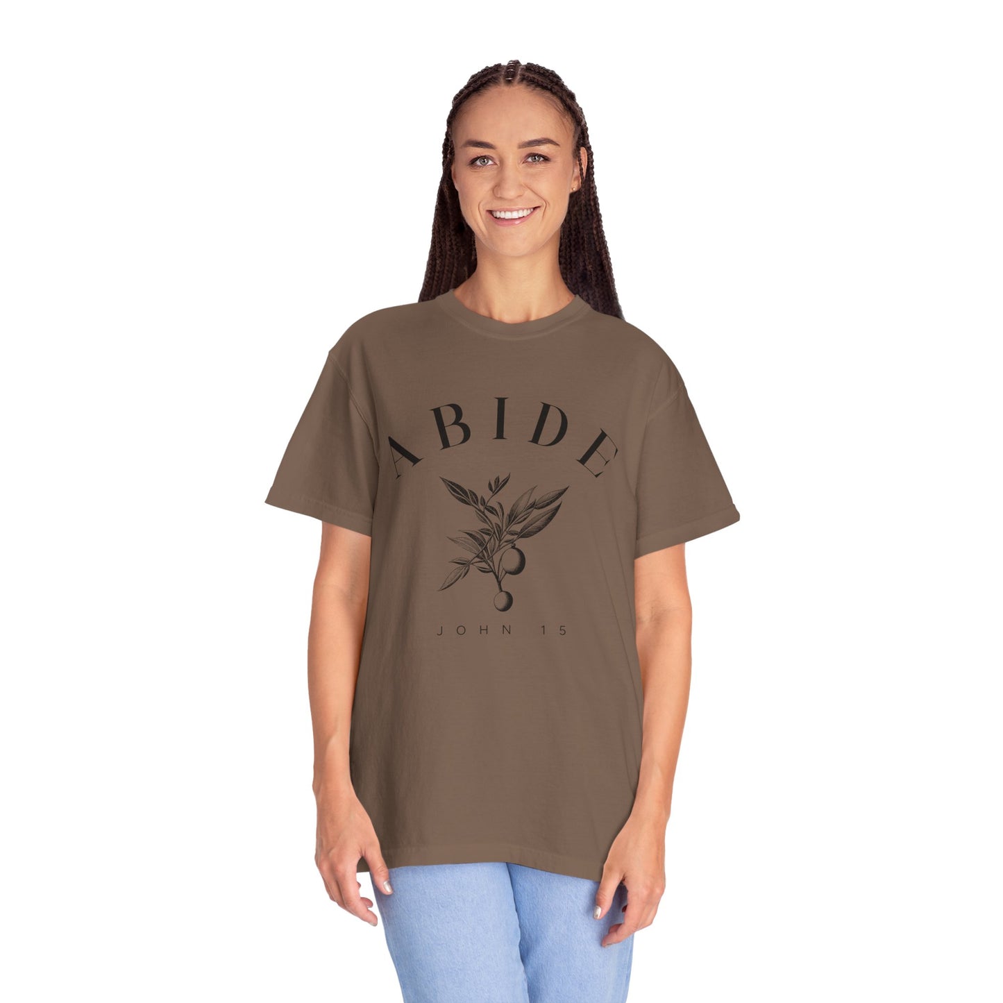 Abide Floral Tee — John 15 Inspirational T-Shirt