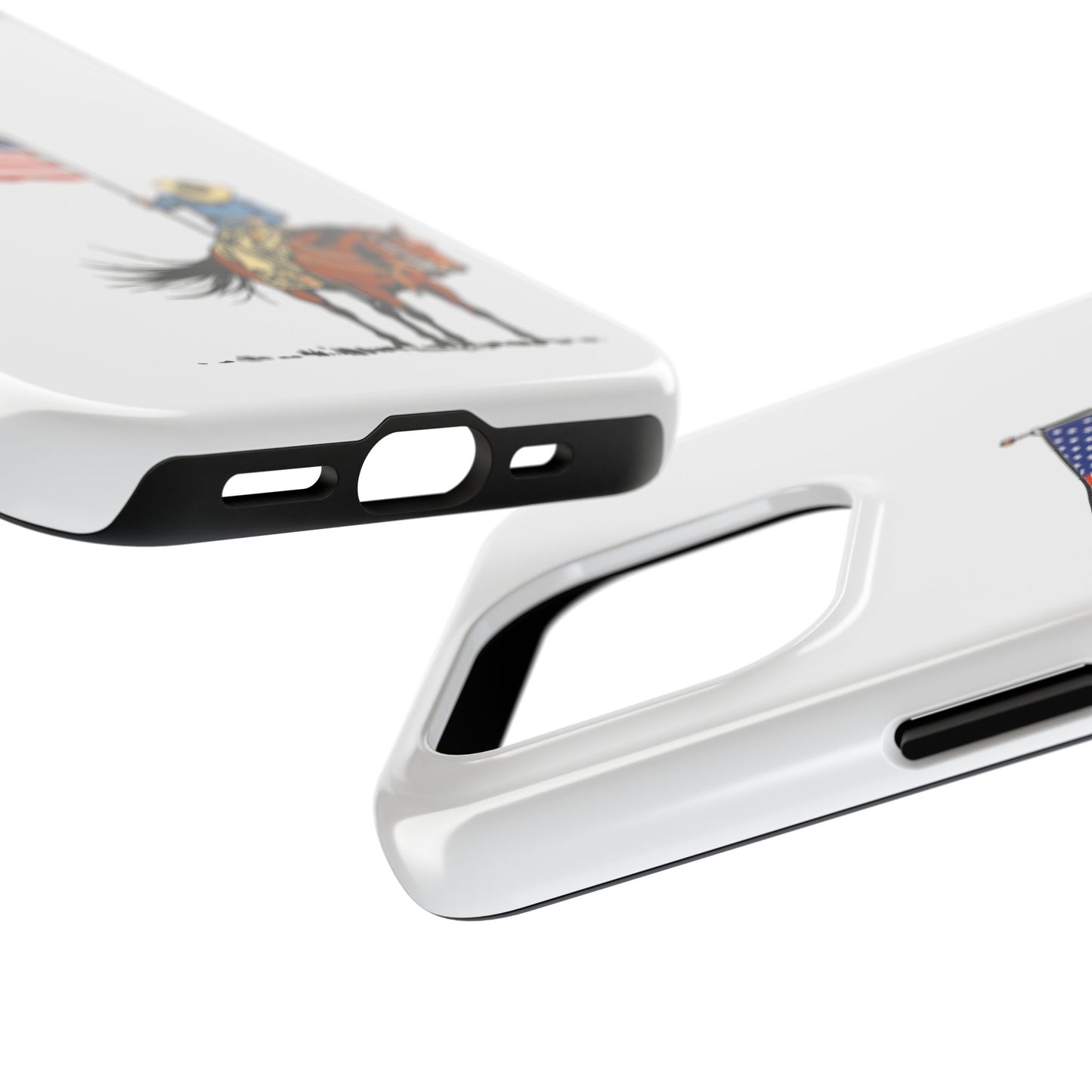 Rugged Western Phone Case — Cowboy Holding American Flag