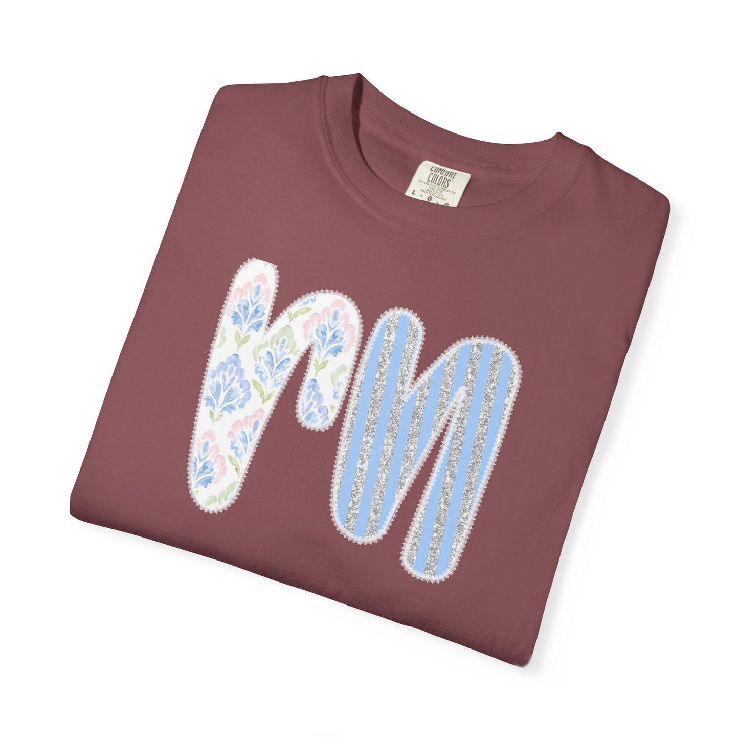 Retro 'RN' Floral Graphic T-Shirt — Garment-Dyed Casual Tee