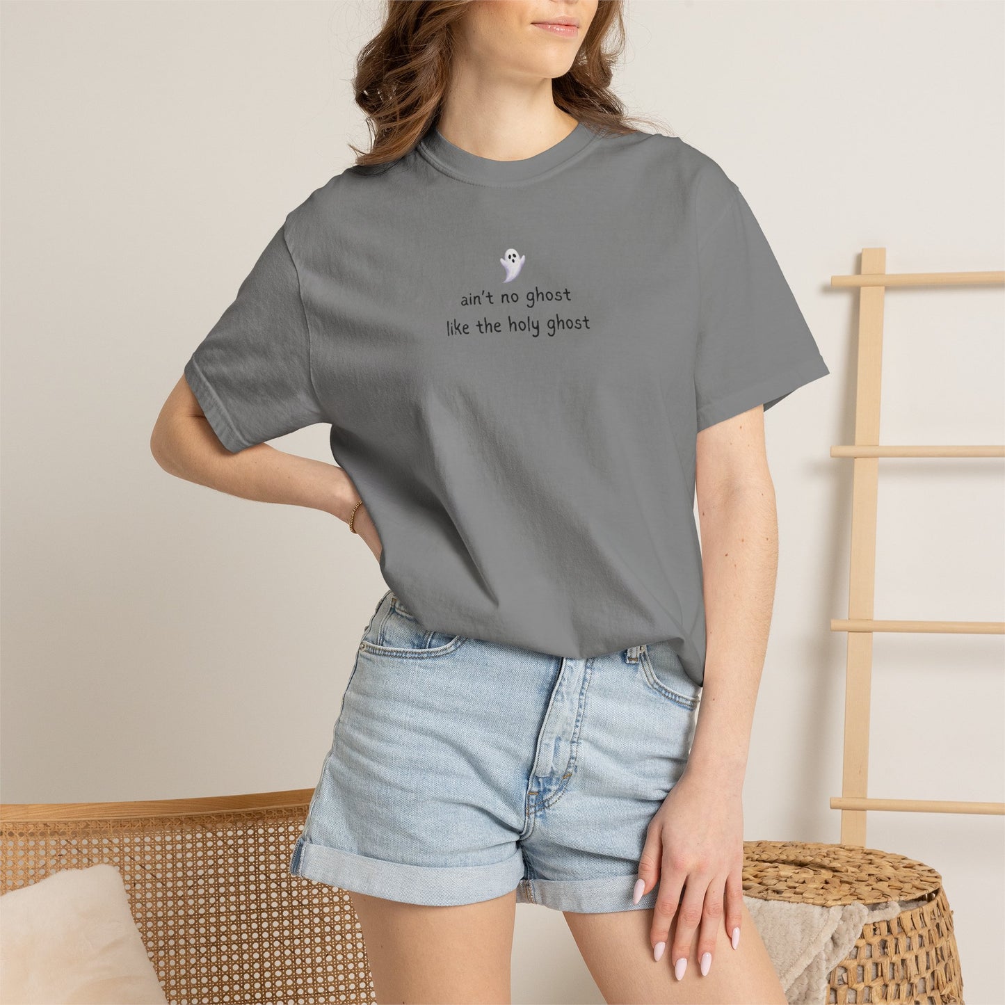 T-Shirt — "ain't no ghost like the holy ghost" Minimal Faith Graphic Tee