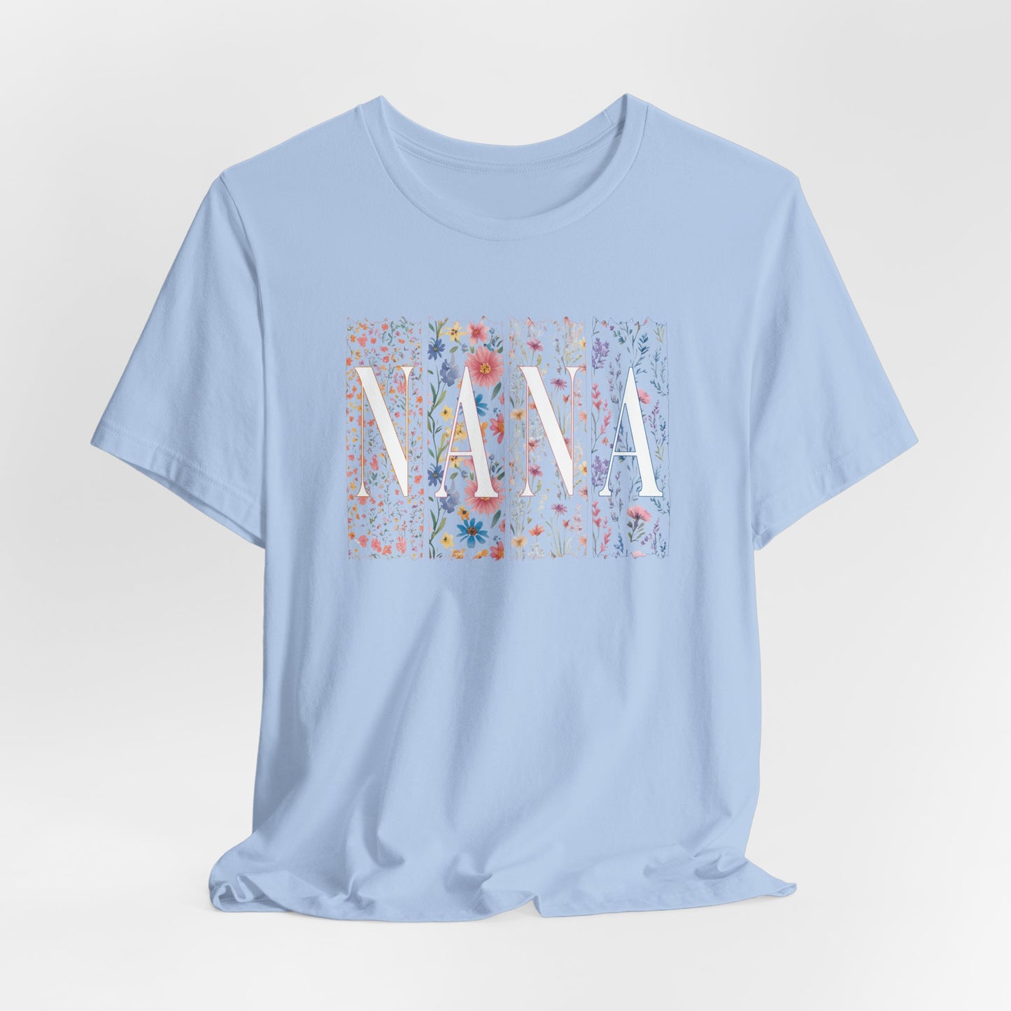 Floral Meadow "Nana" Graphic Tee — Colorful Wildflower Illustration T-Shirt
