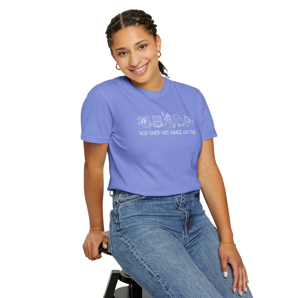 Graphic T-Shirt — 'God Shed His Grace On Thee' Minimal Line Art