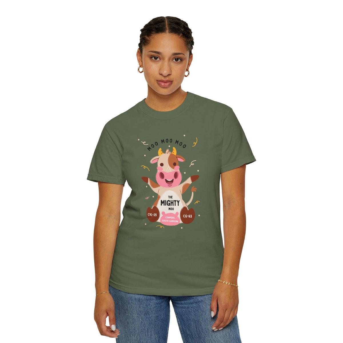 Mighty Moo Cow Graphic T-Shirt — Cute Farm Animal Tee