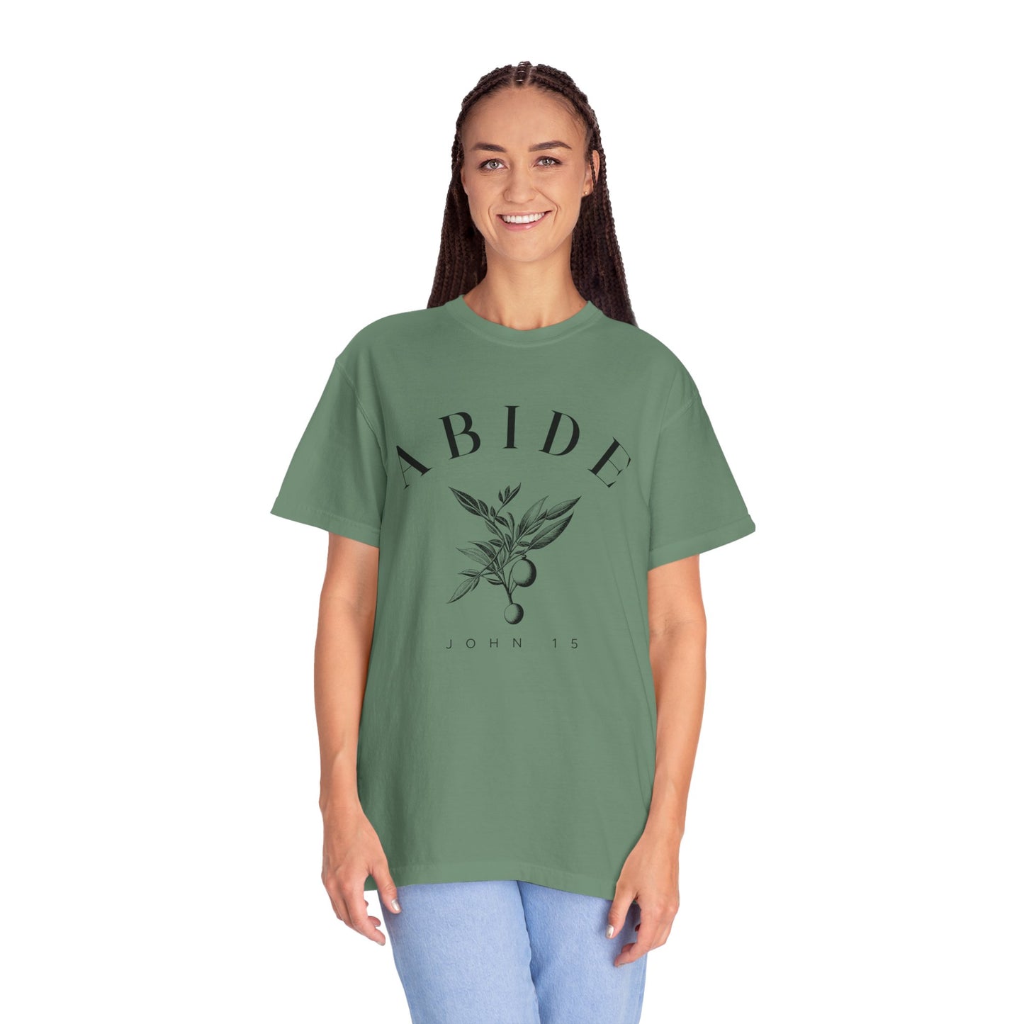 Abide Floral Tee — John 15 Inspirational T-Shirt