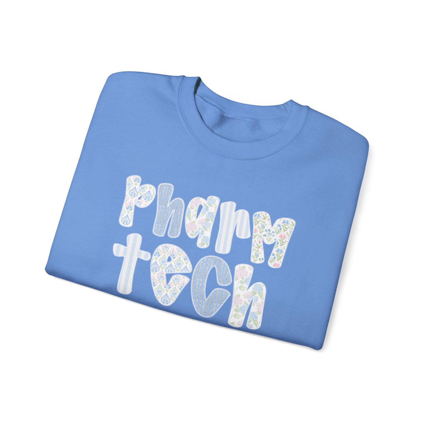 Pharm Tech Floral Crewneck Sweatshirt — Cute Pharmacy Technician Gift