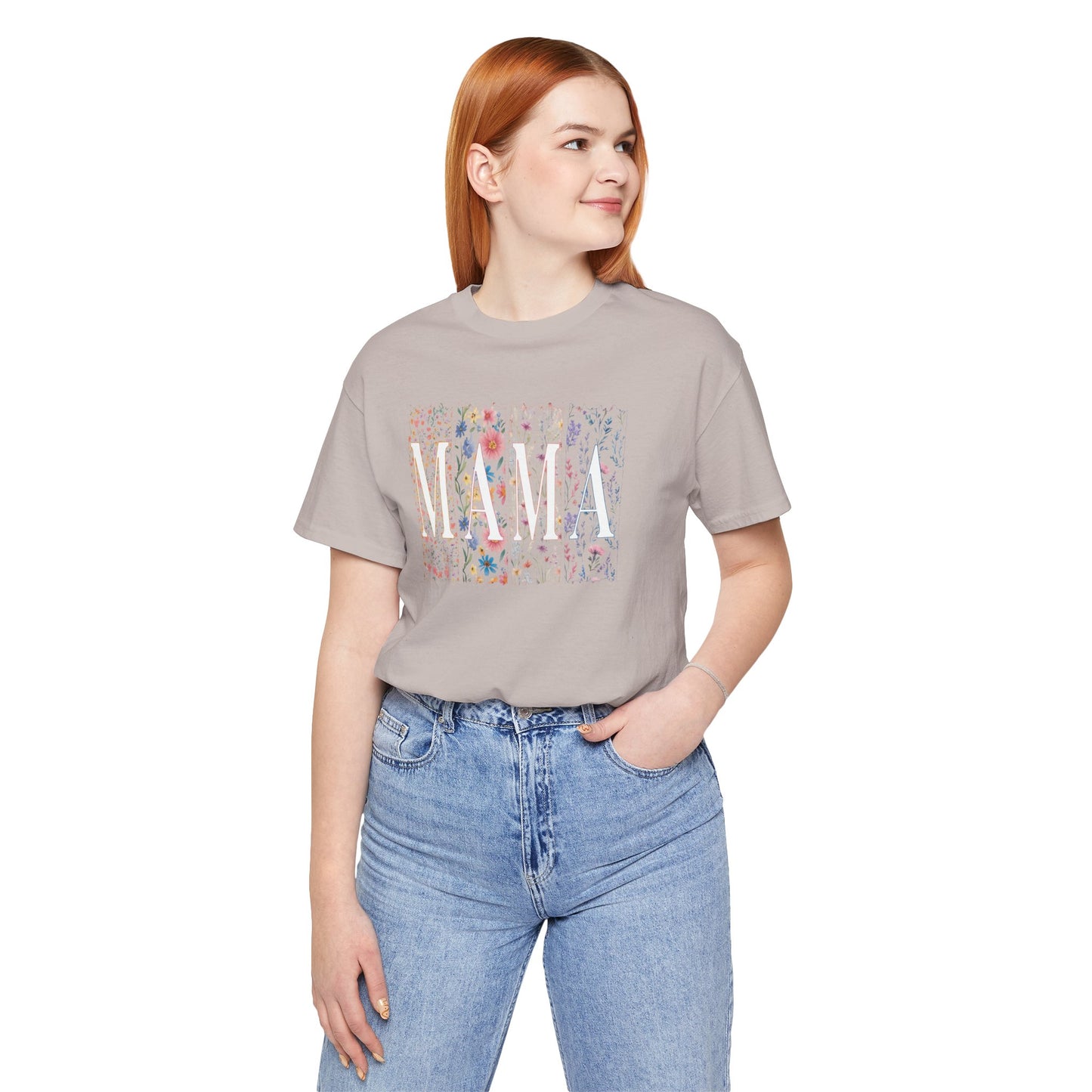 Mama Floral Tee — Soft Pink Mother’s Day Shirt with Floral Typography