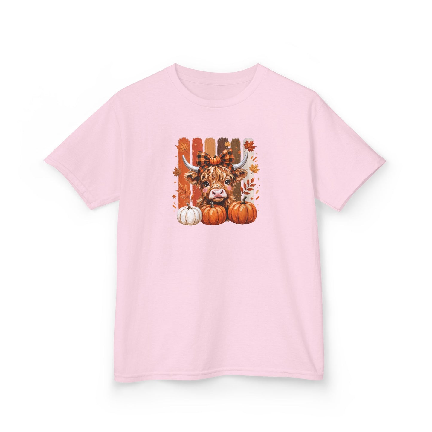 Kids Fall Cow Pumpkin T-Shirt
