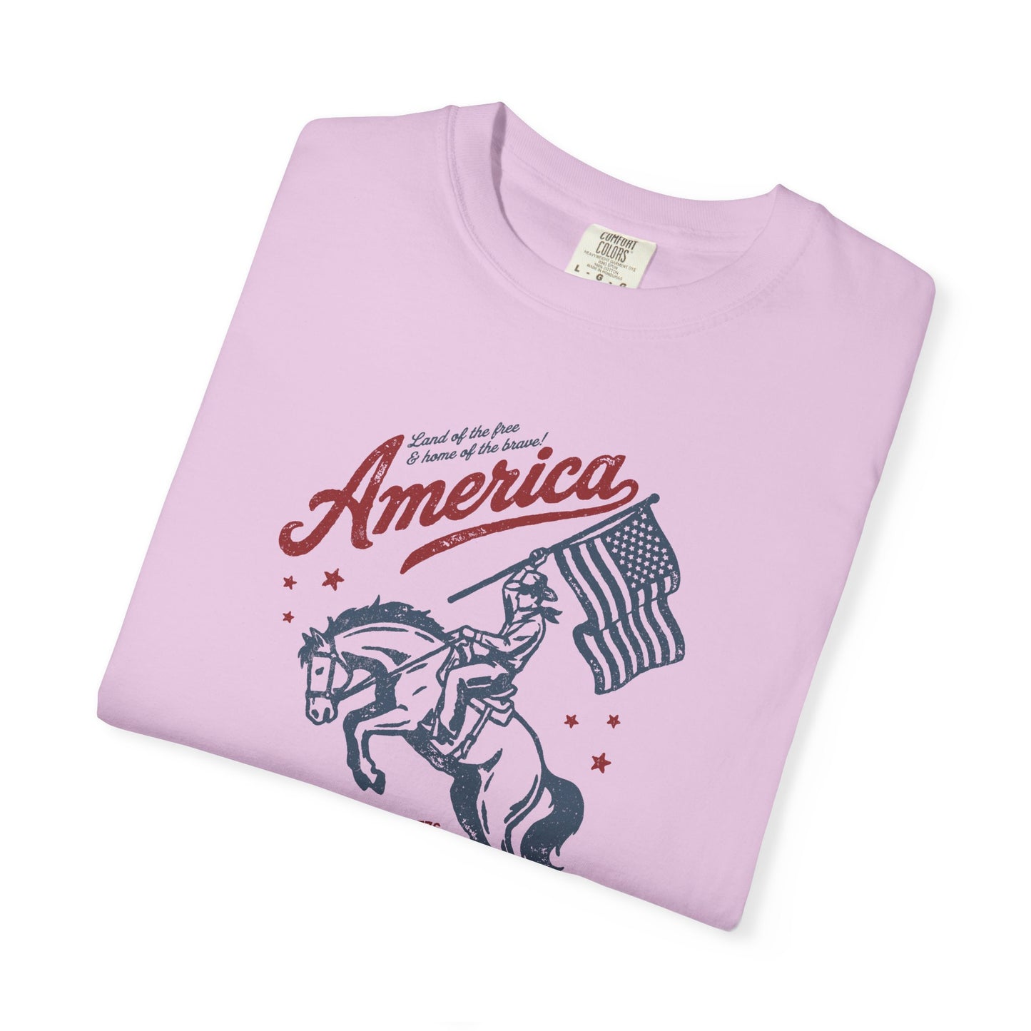 America Cowboy Flag T-Shirt – Retro Patriotic Rodeo Tee