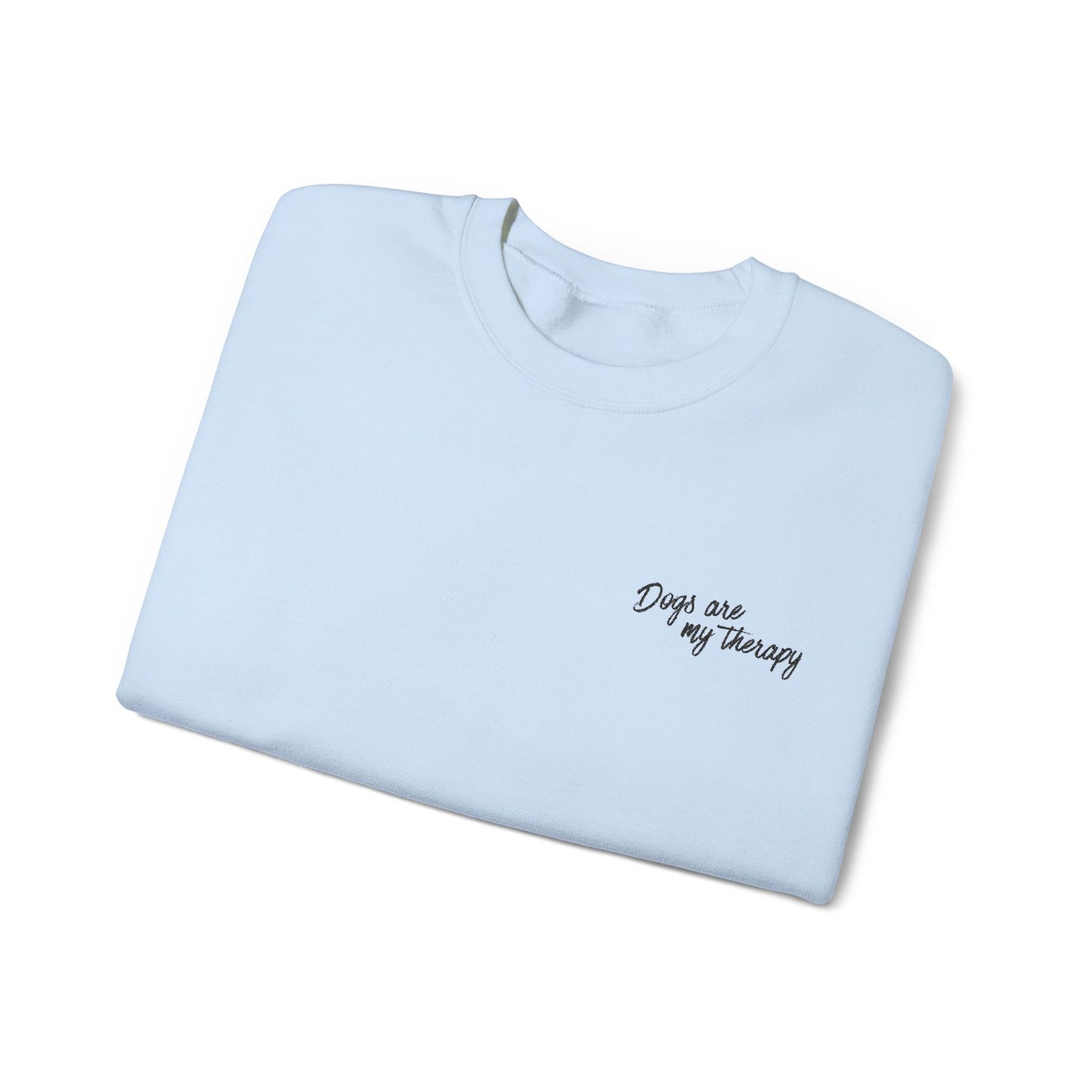 Minimal 'Dogs Are My Therapy' Crewneck Embroidered Sweatshirt