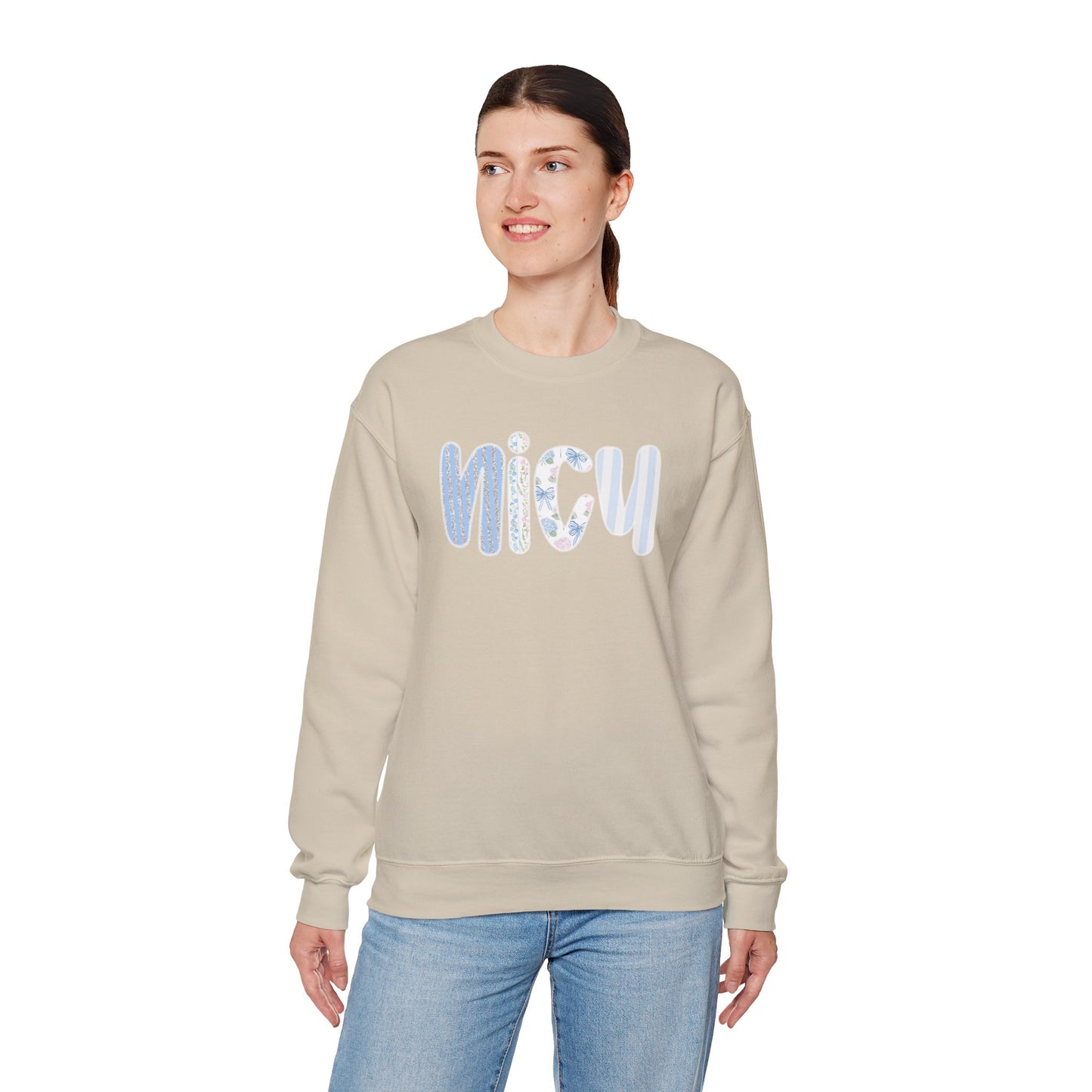 Cozy 'NICU' Pastel Pattern Crewneck Sweatshirt