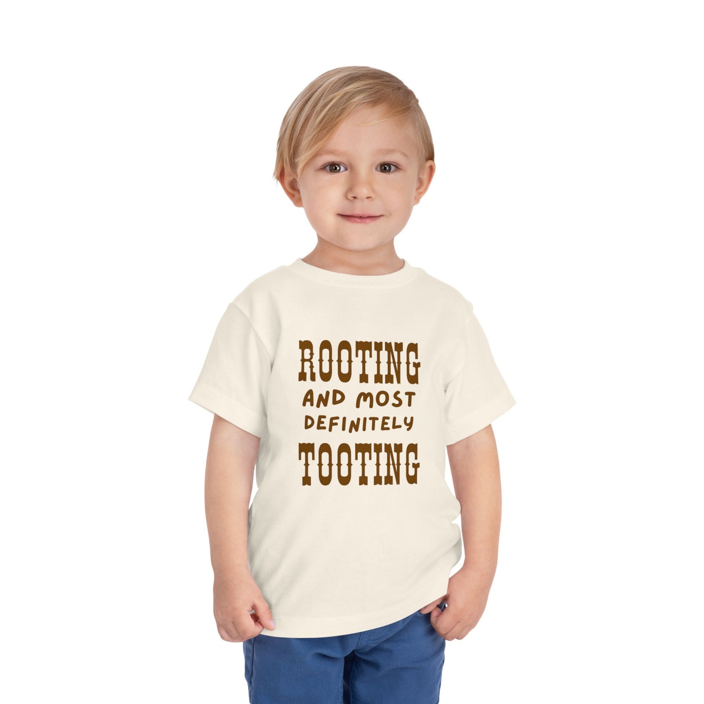 Toddler Tee - "Rooting and Most Definitely Tooting" Funny Baby Shirt