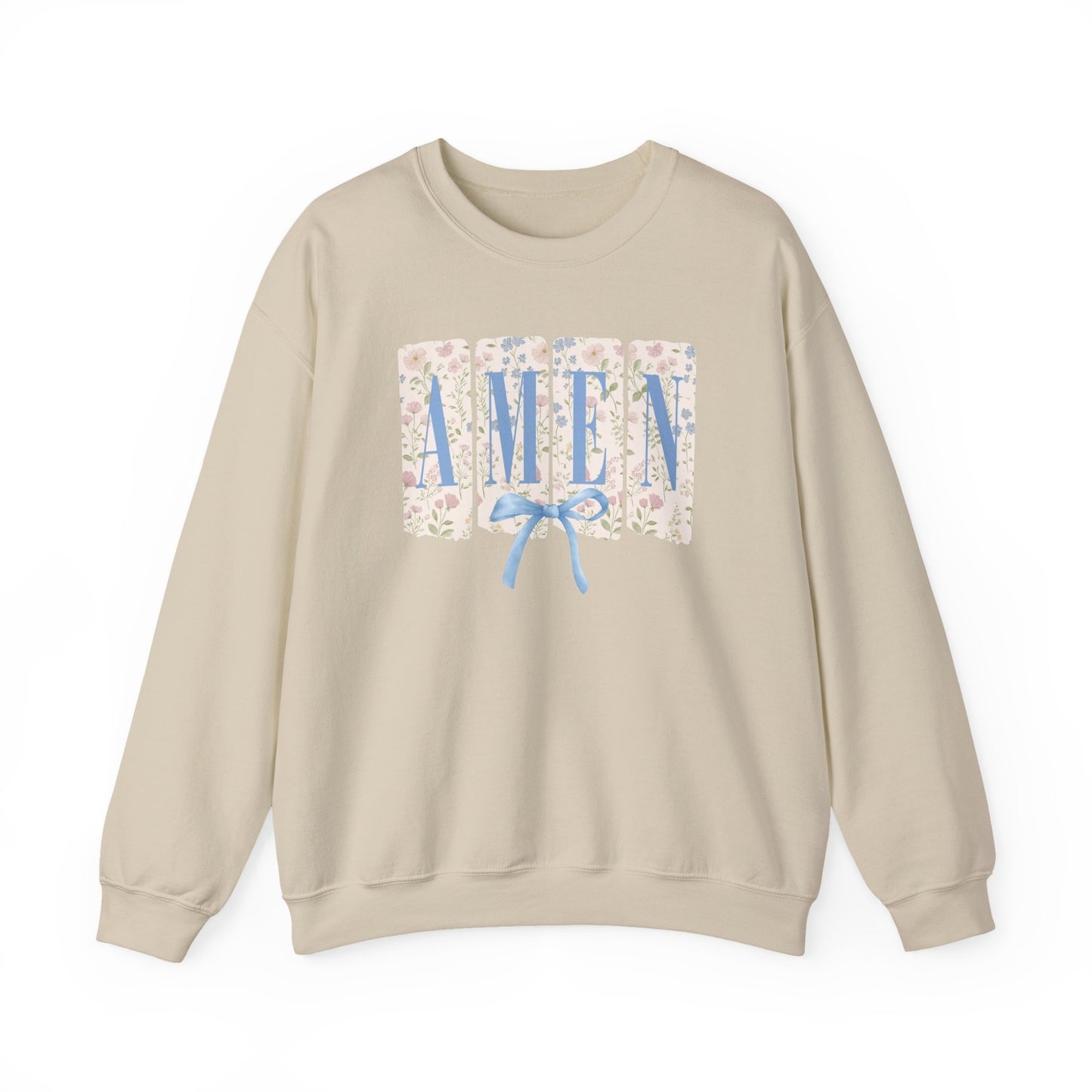 ‘AMEN' Floral Block Letter  crewneck Sweatshirt