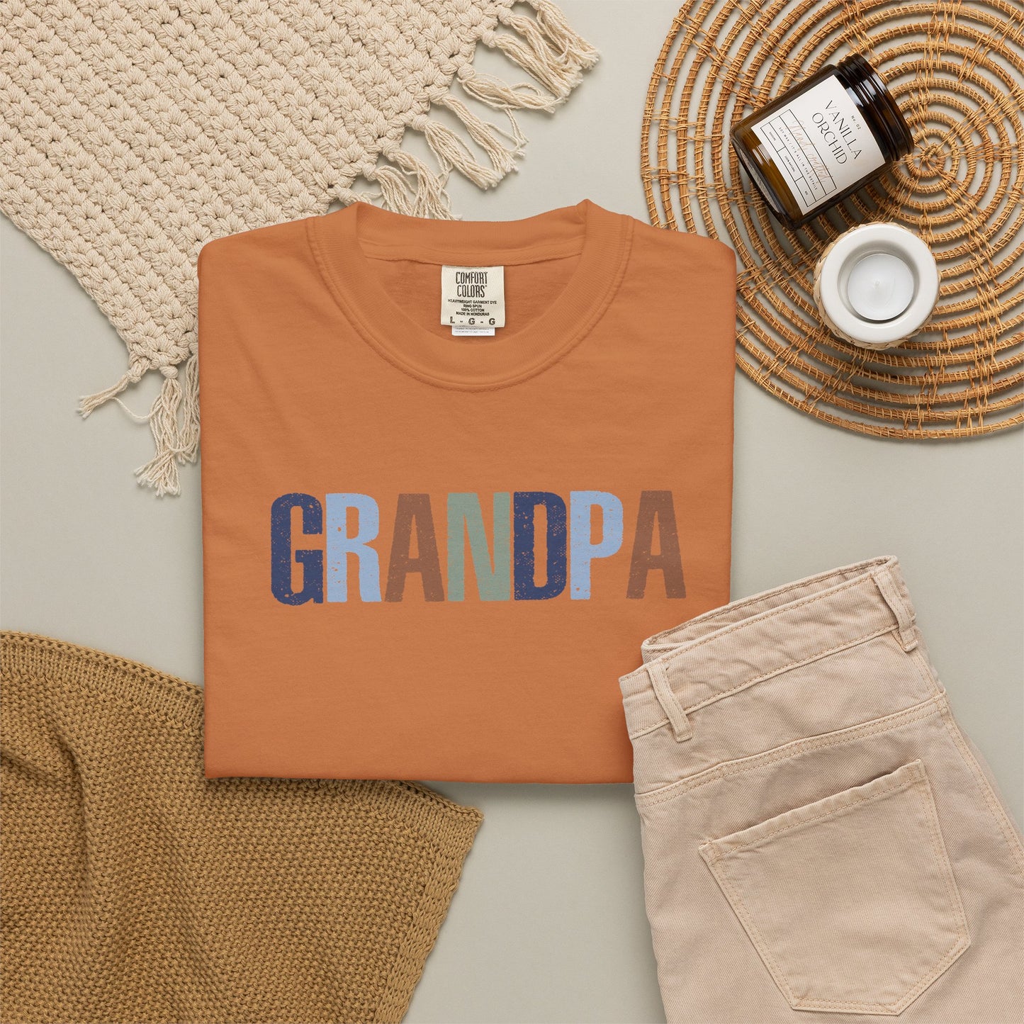 Grandpa Vintage Lettering T-Shirt — Comfortable Dad/Grandparent Gift for Father's Day