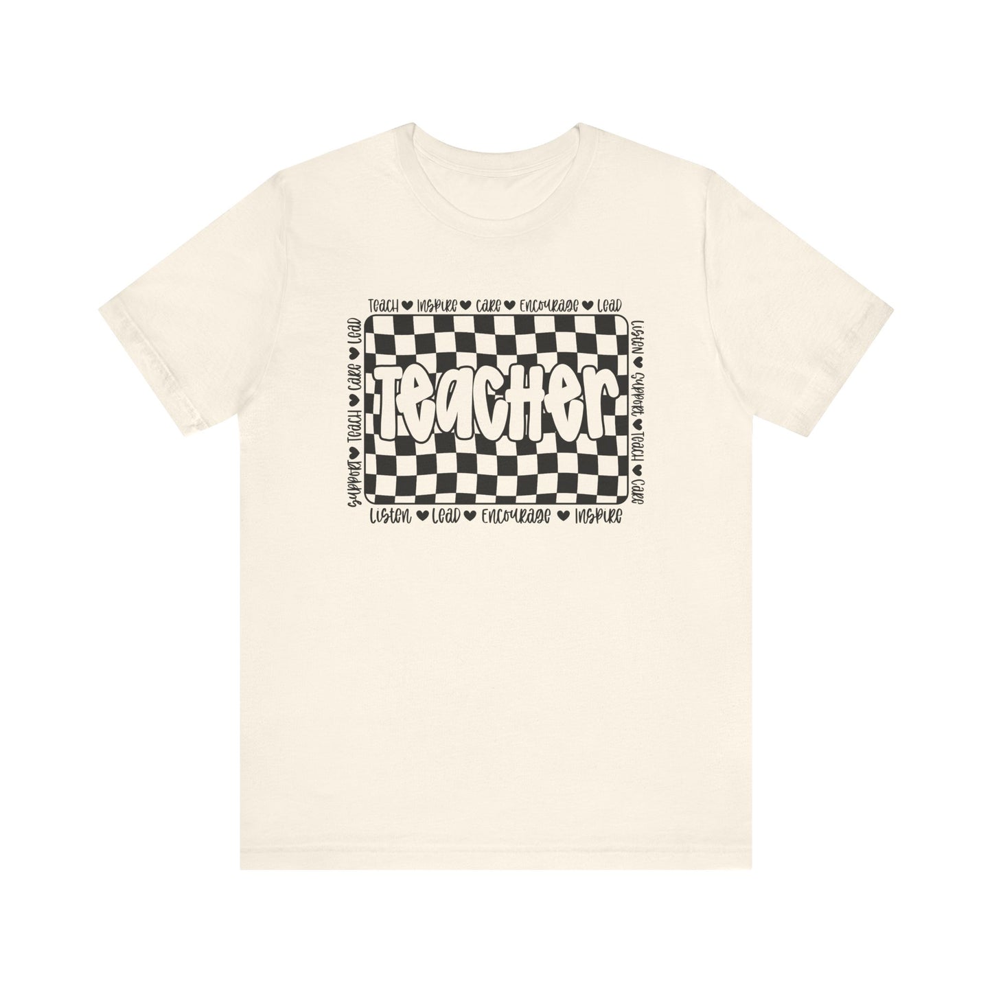 Teacher Checkered Unisex Bella Canvas Tee