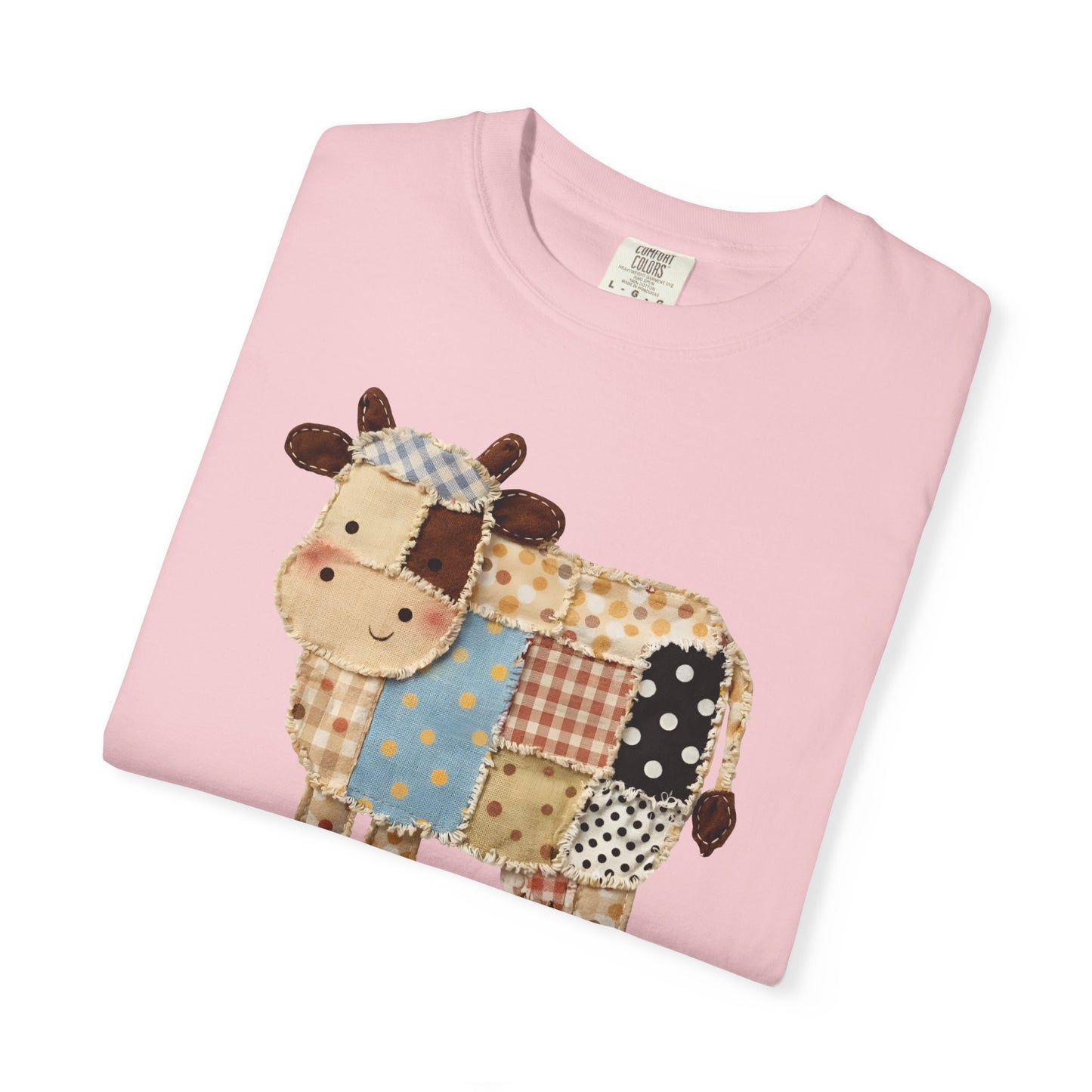 Patchwork Cow Print T-Shirt — Cute Farm Animal Graphic Tee