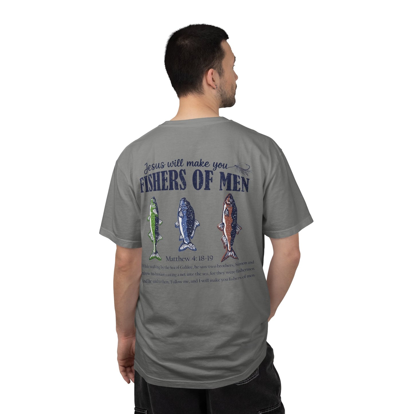Fishers of Men T-Shirt — Christian Fishing Graphic Tee (Matthew 4:18-19)