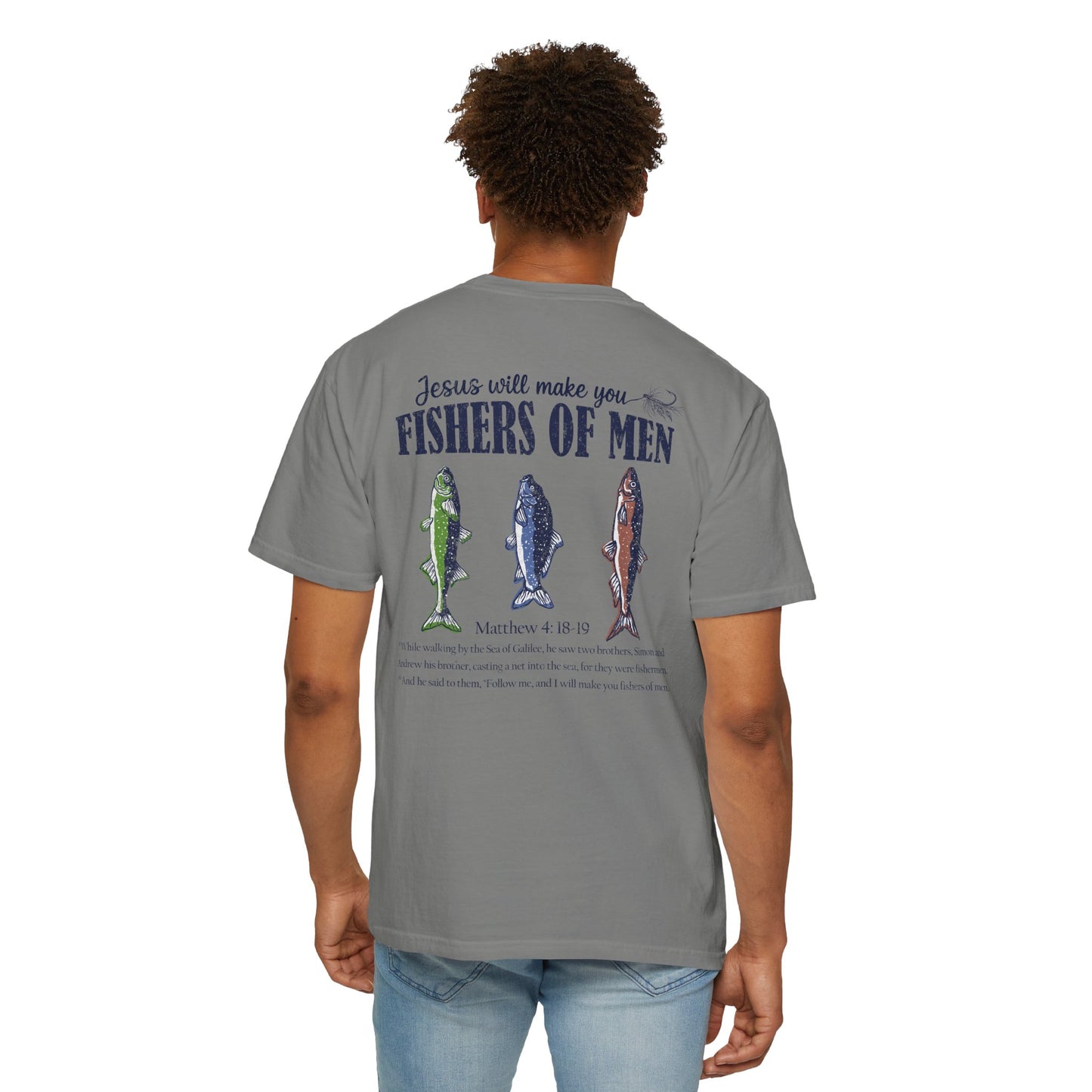 Fishers of Men T-Shirt — Christian Fishing Graphic Tee (Matthew 4:18-19)