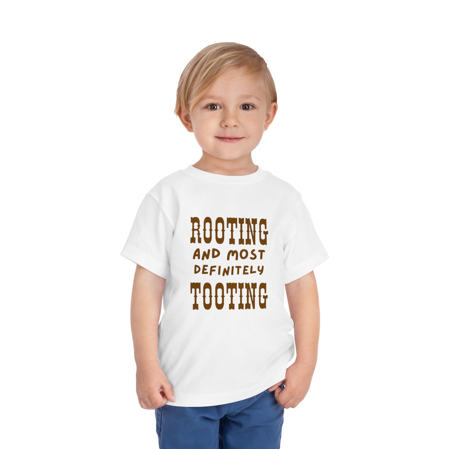 Toddler Tee - "Rooting and Most Definitely Tooting" Funny Baby Shirt