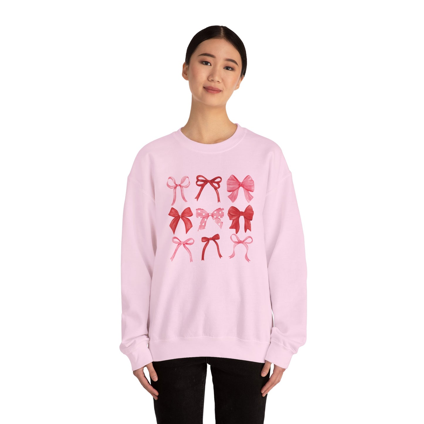 Bow Pattern Crewneck Sweatshirt