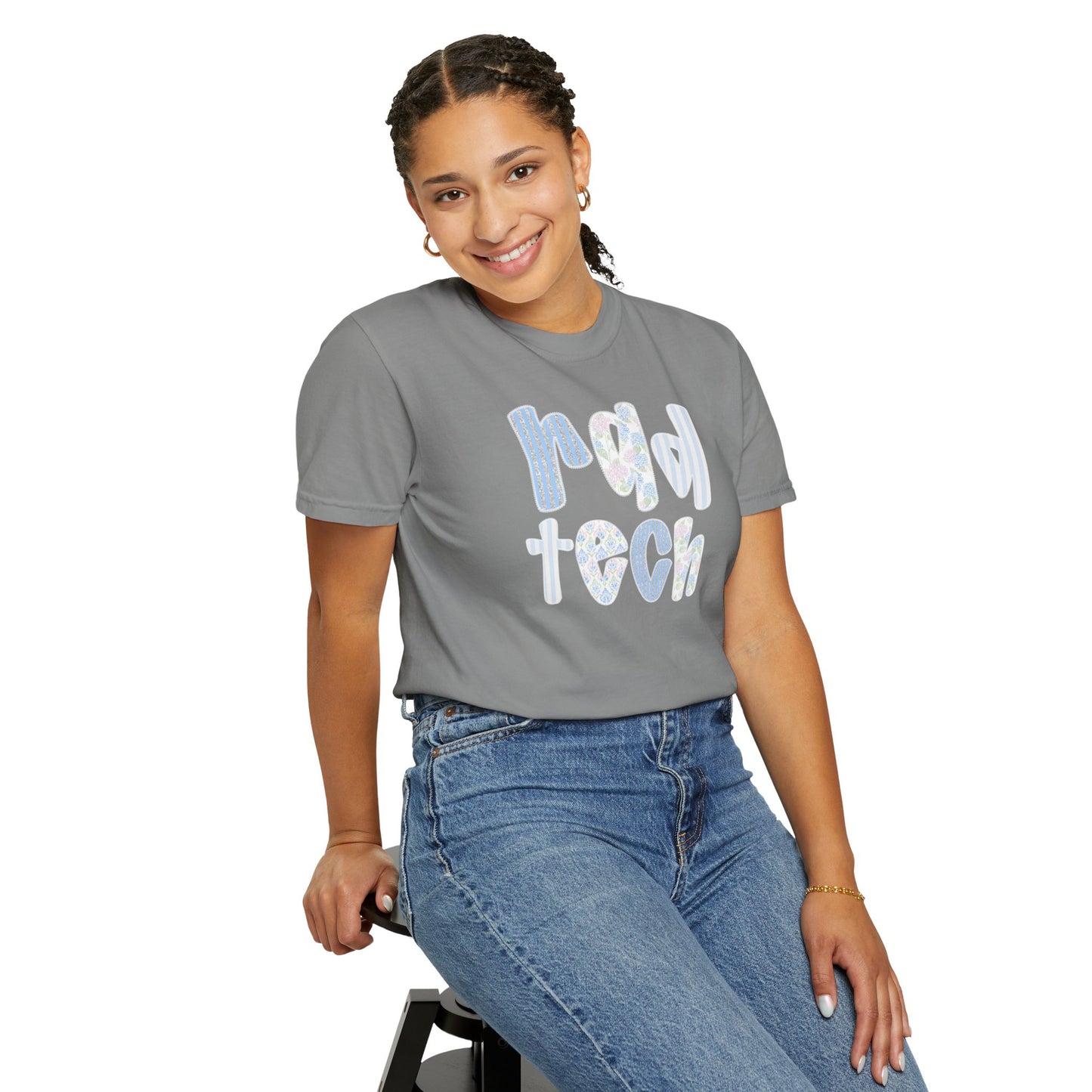 Rad Tech T-Shirt — Retro Floral 'rad tech' Graphic Tee for Radiologic Technologists
