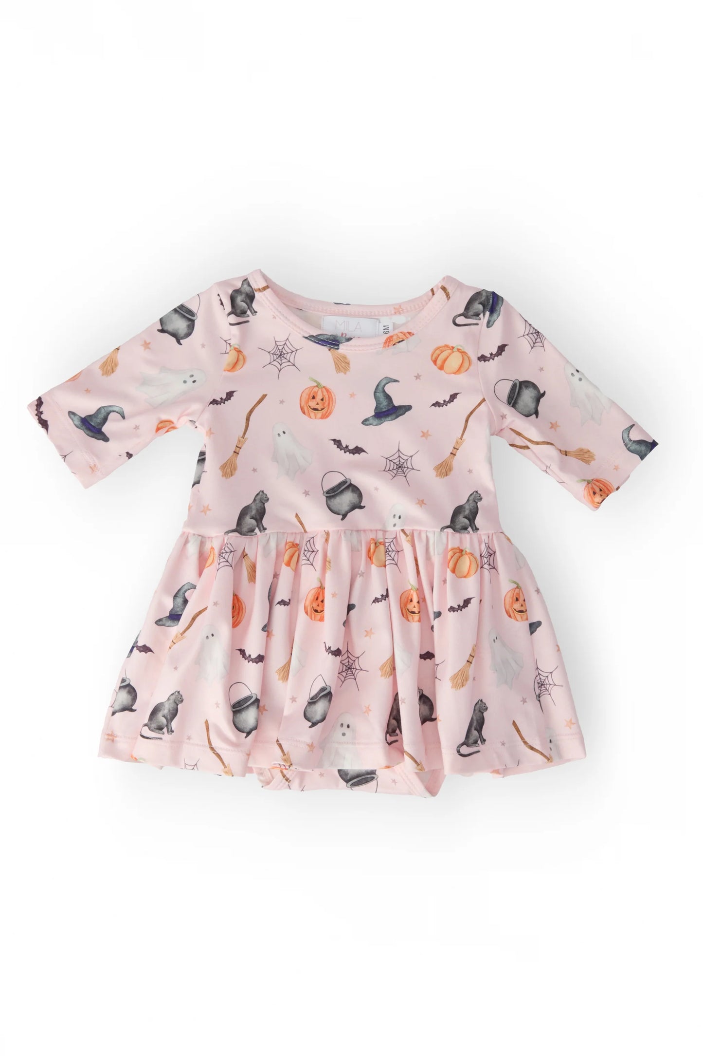 Mila & Rose® Hey Boo Halloween 3/4 Sleeve Twirl Bodysuit
