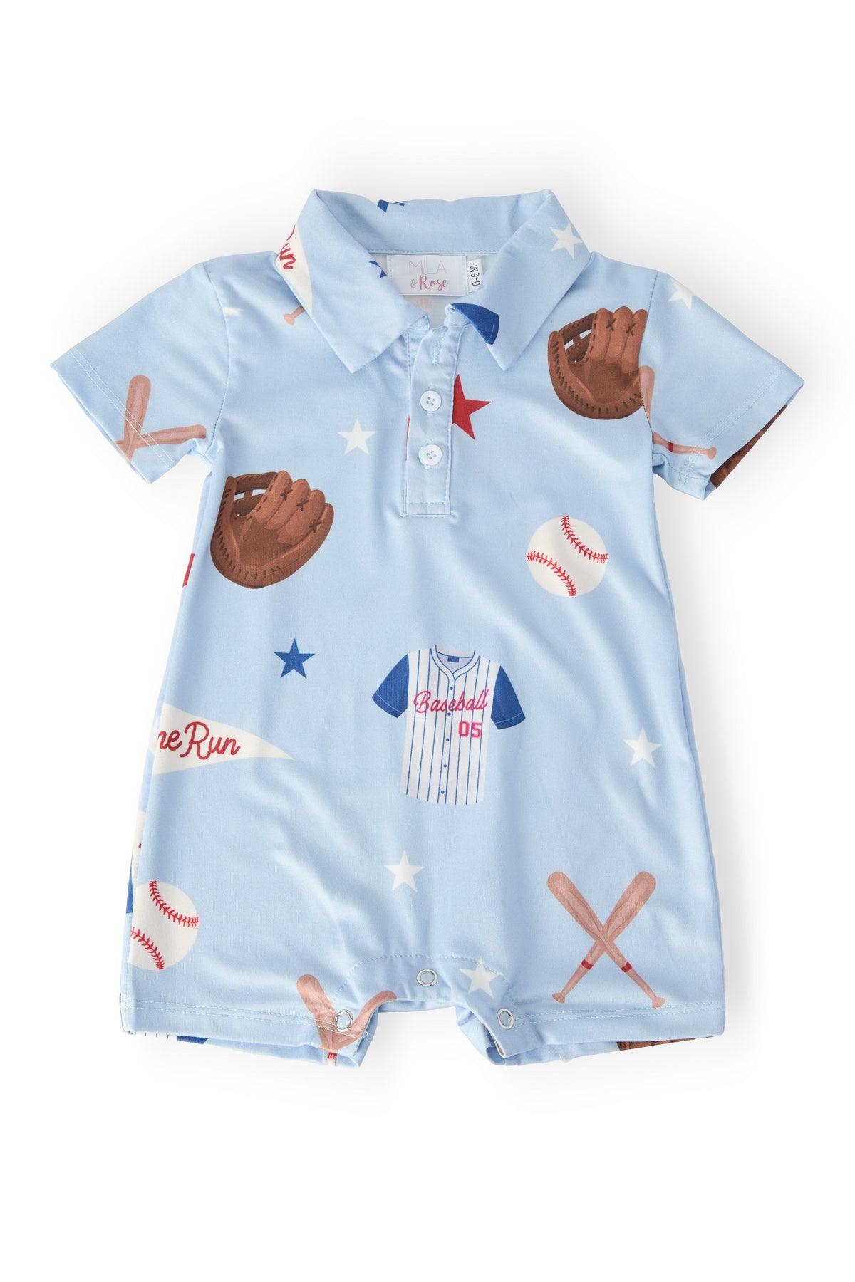 Home Run Baseball Polo Shorty One-Piece