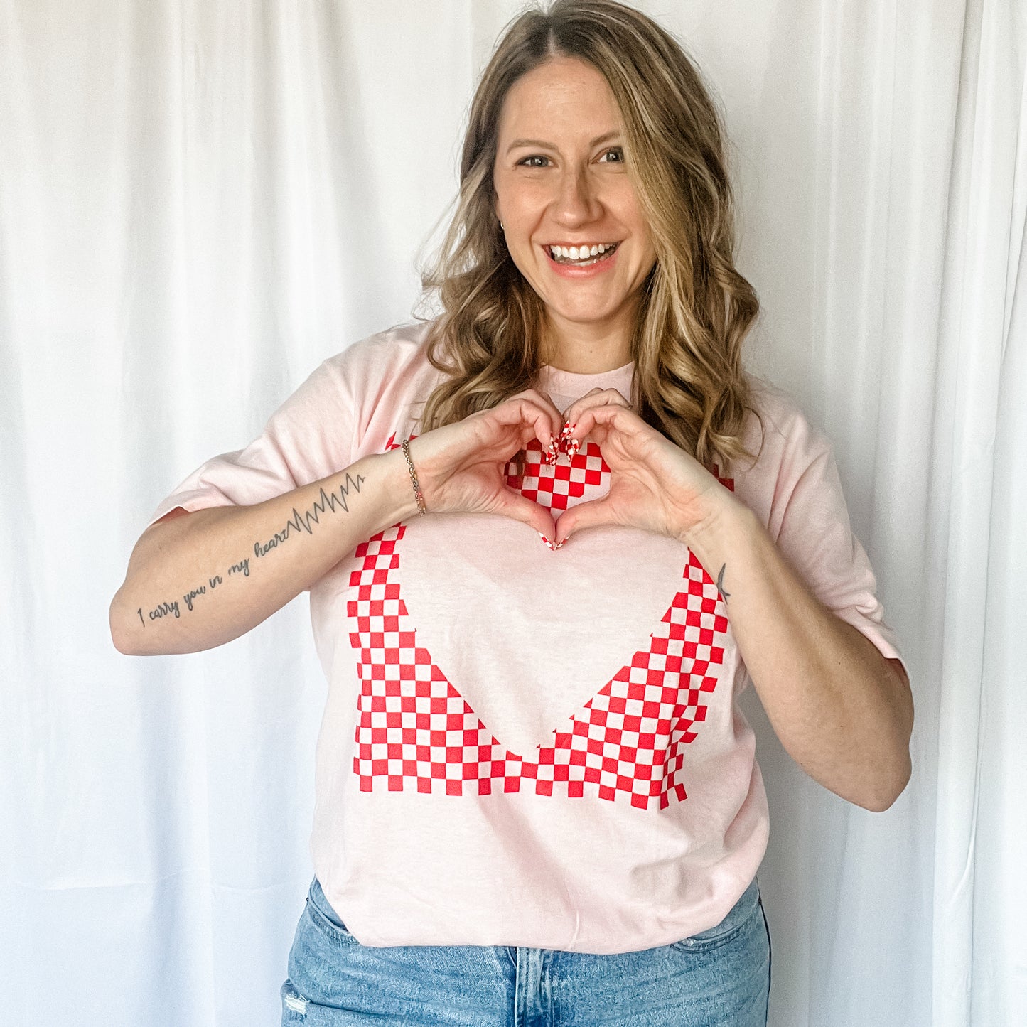 Checkered Heart Tee