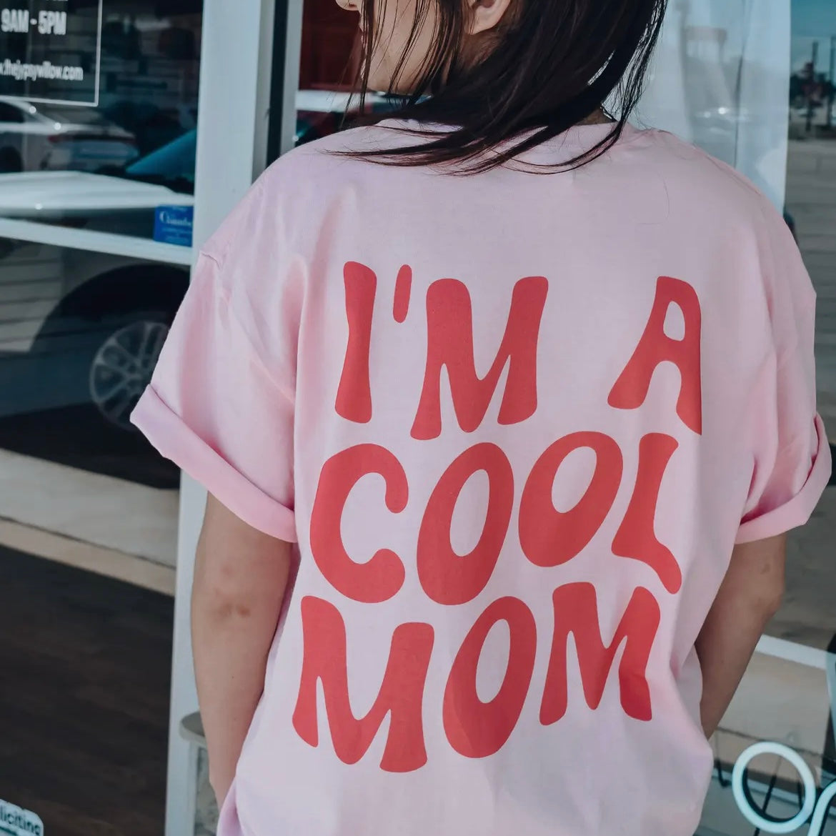 I'm a Cool Mom Comfort Colors Tee (Pink)