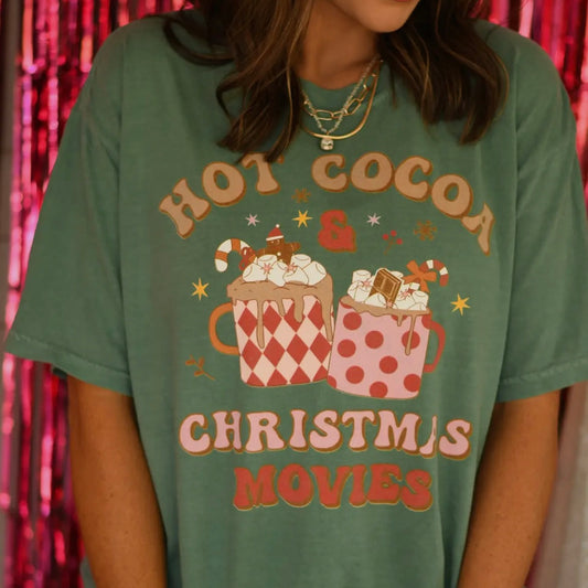 Hot Cocoa & Christmas Movies Tee