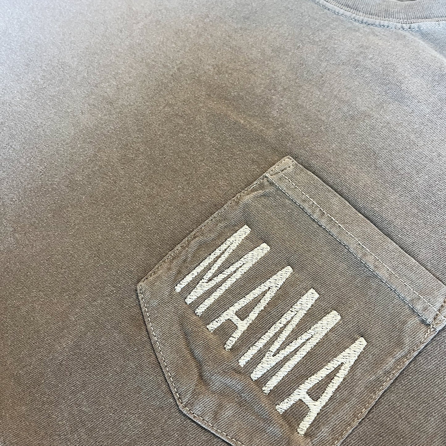 Embroidered Mama Pocket Tee (Espresso)