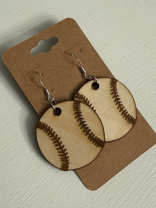 Wooden Baseball Dangles