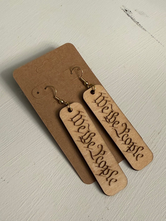 "We The People" Wooden Dangles