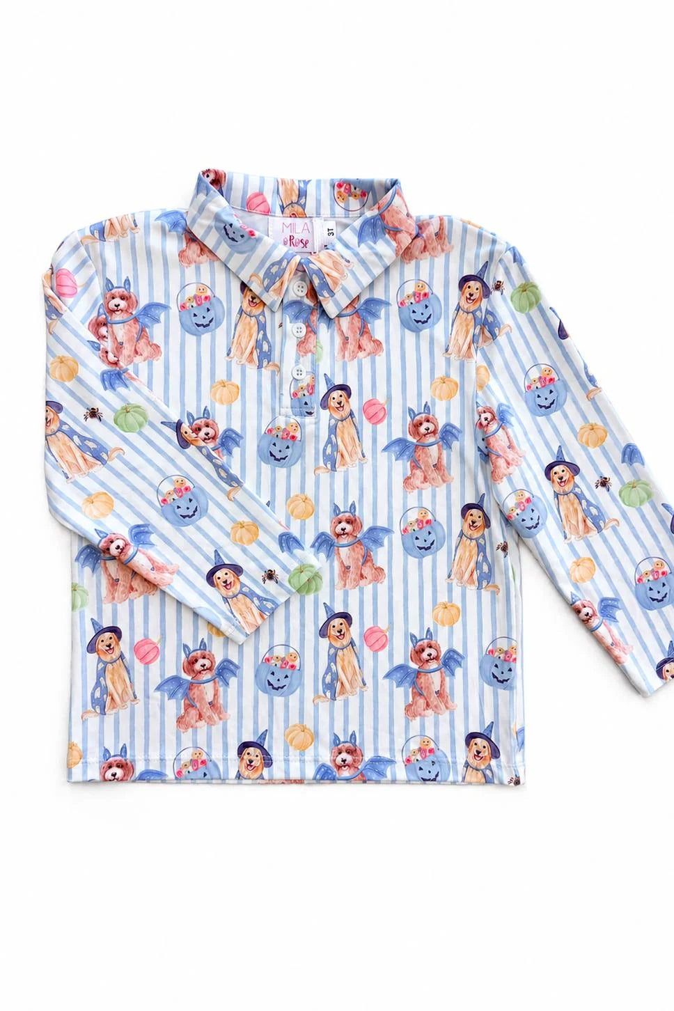 Mile & Rose®  PAWSITIVELY Spooky L/S Polo (Boys)