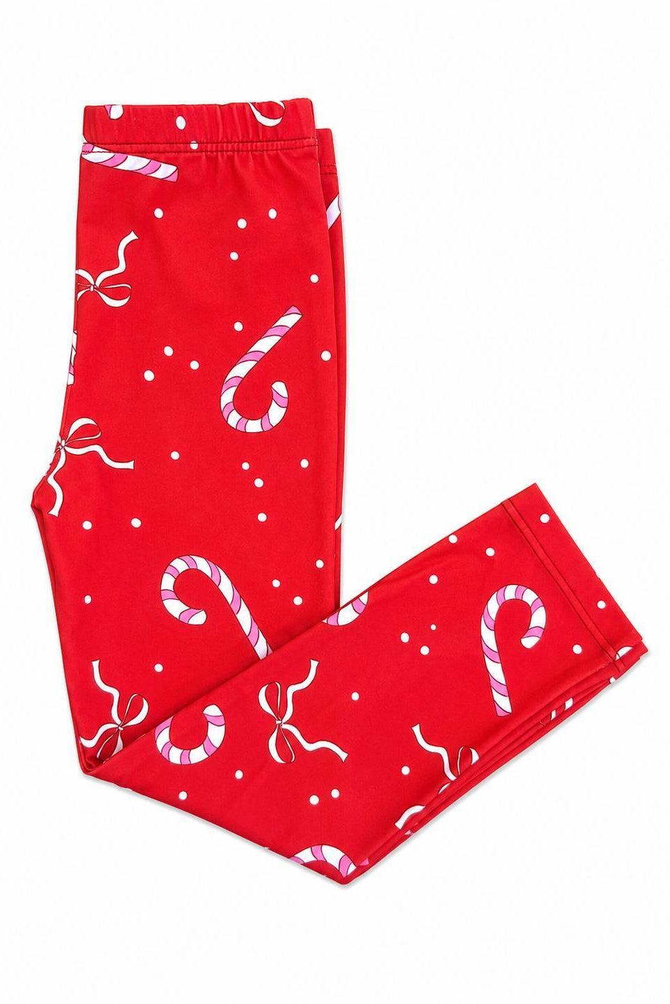 Peppermint Dreams Girls Christmas Leggings