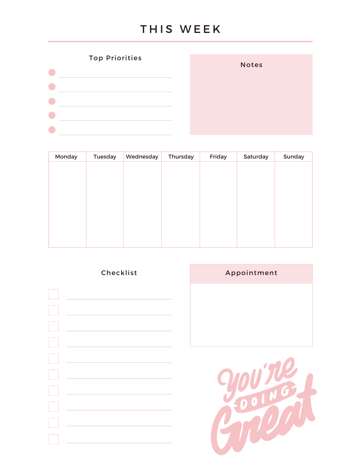 Free Download- Weekly Planner