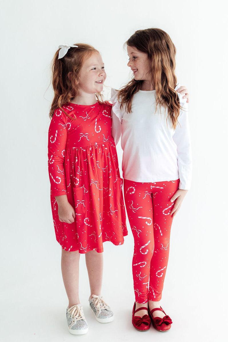 Peppermint Dreams Girls Christmas Leggings