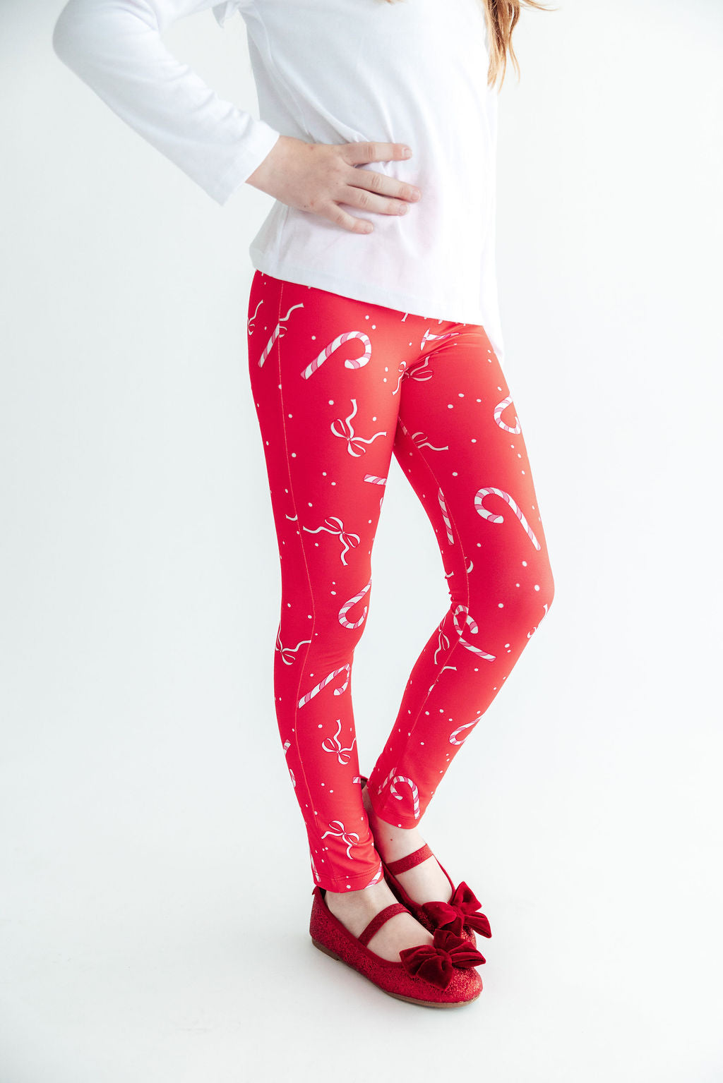 Peppermint Dreams Girls Christmas Leggings