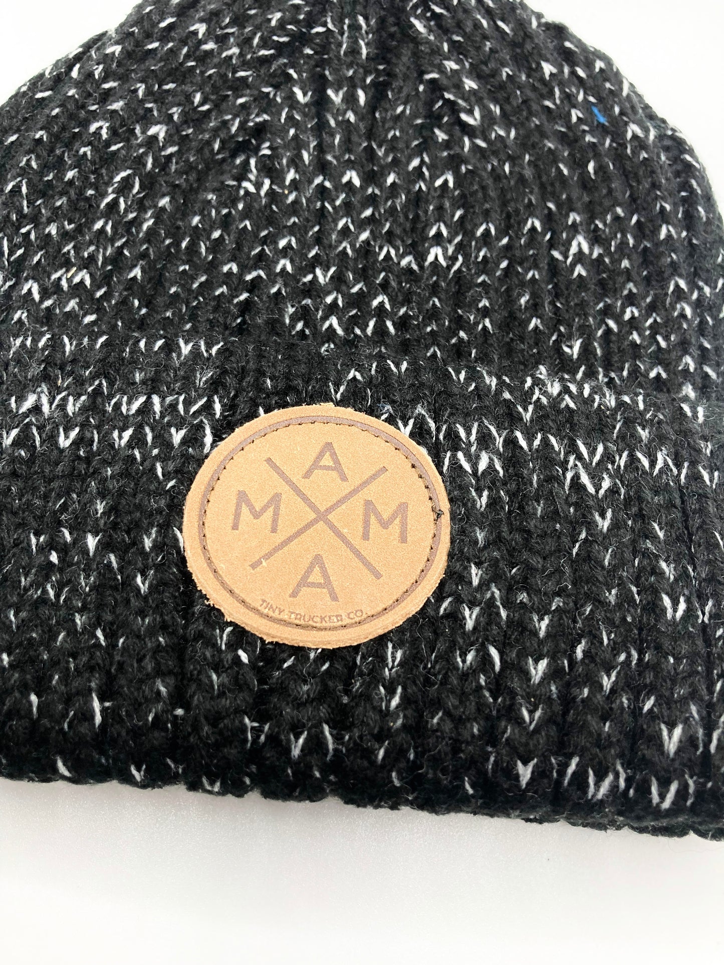 Mama Leather Patch Beanie