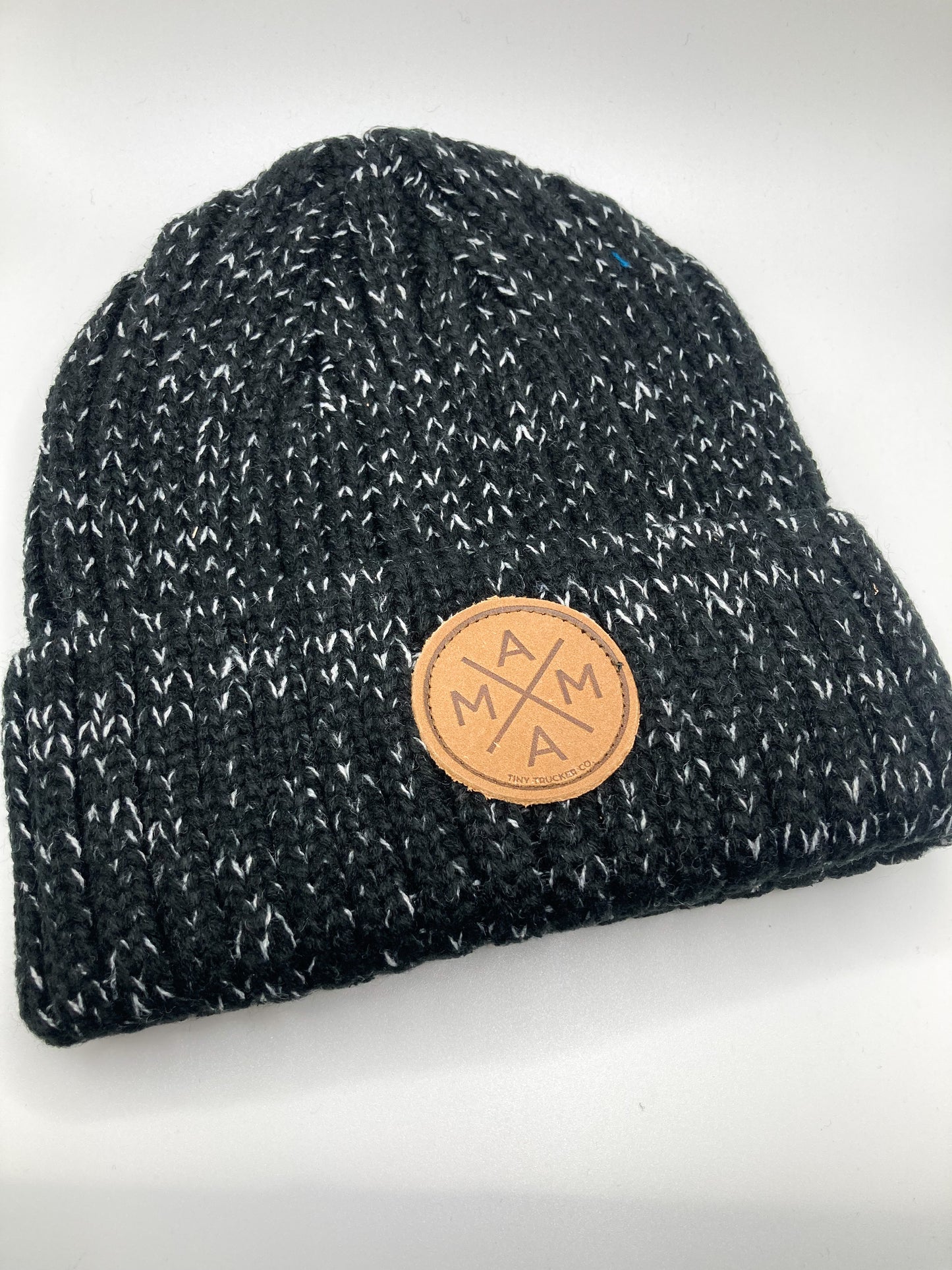 Mama Leather Patch Beanie