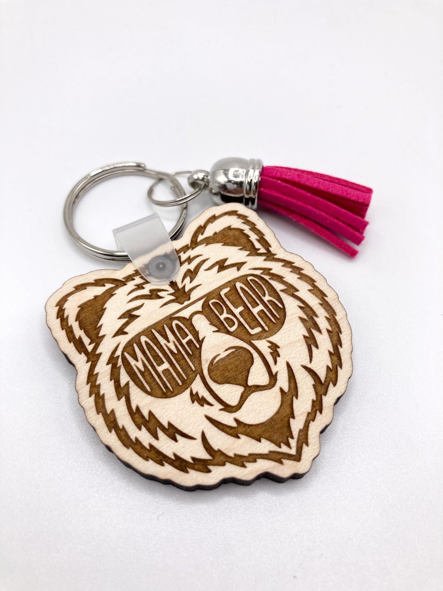 Mama Bear Wooden Keychain